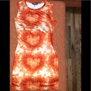 Orange Tie Dye Dress